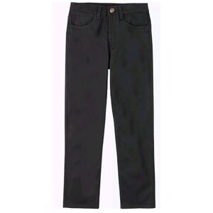 Nautica Boys Flat Front Stretch Twill Chino Chino Khaki Pant, Black 5-Pocket